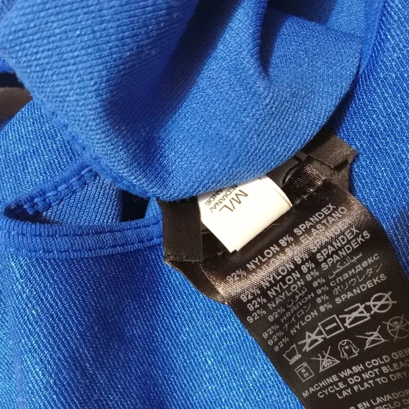 4 for $10 Bebe Royal Blue Sleeveless Stretchy Cutout Bodycon Bandage Dress M/L - Picture 6 of 10